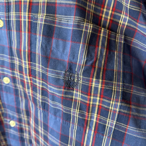 Chaps Blue and Red Plaid Button Down Long Sleeve Shirt - Picture 5 of 8